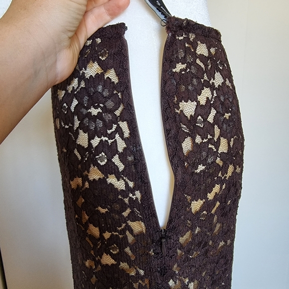 Vintage Influence de NAF NAF French XS/S Lace Skirt Brown/Golden. - Picture 7 of 7